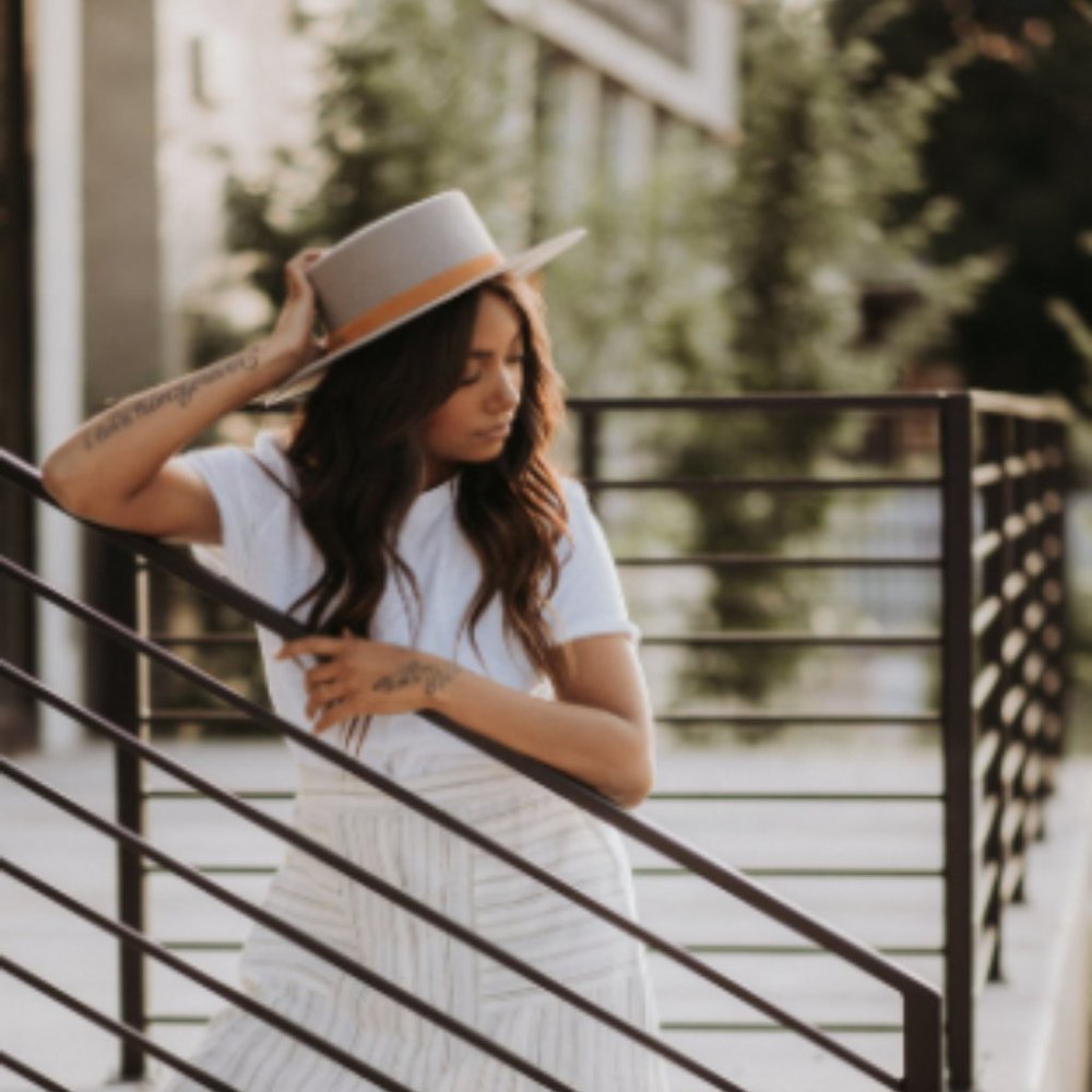 Gigi Pip Dhalia Boater Hat NWOT